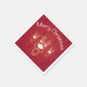 Merry Christmas Reindeers Serviette (Ecke)