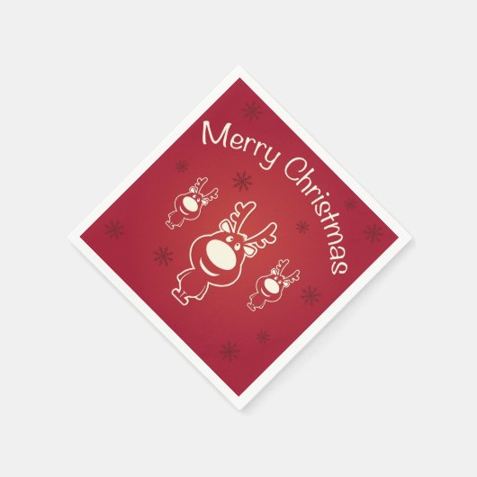 Merry Christmas Reindeers Serviette (Ecke)