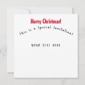 MERRY CHRISTMAS REINDEIN MIT GLÜCKLICHEM MÄDCHEN EINLADUNG (Rückseite)