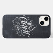 Merry CHRISTmas Religious Calligraphy Chalkboard C Case-Mate iPhone Hülle (Rückseite (Horizontal))