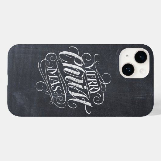 Merry CHRISTmas Religious Calligraphy Chalkboard C Case-Mate iPhone Hülle (Rückseite (Horizontal))