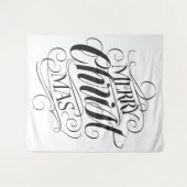 Merry CHRISTmas Religious Calligraphy Script Wandteppich (Vorderseite (Horizontal))