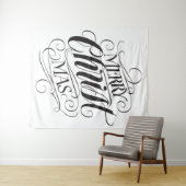 Merry CHRISTmas Religious Calligraphy Script Wandteppich (Beispiel (Horizontal))