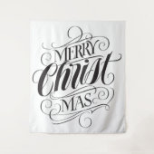 Merry CHRISTmas Religious Calligraphy Script Wandteppich (Vorderseite)