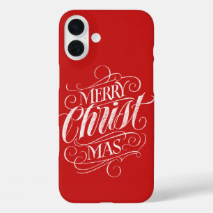 Merry CHRISTmas Religious Chalk Calligraphy Christ iPhone 16 Plus Hülle