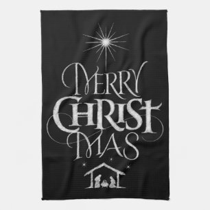 Merry CHRISTmas Religious Chalkboard Calligrafy Geschirrtuch