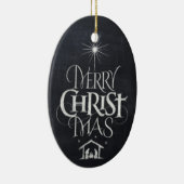 Merry CHRISTmas Religious Chalkboard Calligrafy Keramik Ornament (Rechts)