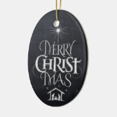 Merry CHRISTmas Religious Chalkboard Calligrafy Keramik Ornament (Links)