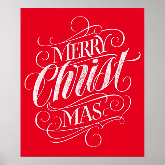 Merry CHRISTmas Religious Chalkboard Calligrafy Poster (Vorne)