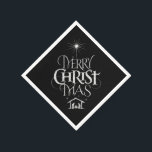 Merry CHRISTmas Religious Chalkboard Calligrafy Serviette<br><div class="desc">Merry CHRISTmas Religious Chalkboard Kalligraphie Wir sagen "Frohe Weihnachten" die ganze Zeit, aber oft vergessen, den Ursprung der Worte. Diese Kunst zeigt originelle Handschriften, die in ihrem einzigartigen Design die Geschichte von Weihnachten erzählt, einfach und elegant im modischen Chalkboard-Look. Zeigen Sie Familie und Freunden Ihren CHRISTmas-Geist, wenn sie zu Weihnachten...</div>
