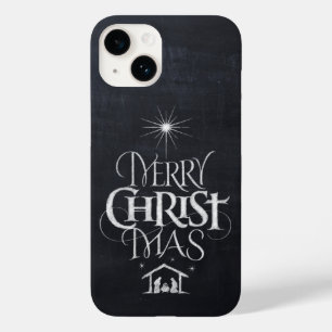 Merry CHRISTmas Religious Chalkboard Calligraphy C Case-Mate iPhone 14 Hülle