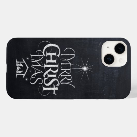 Merry CHRISTmas Religious Chalkboard Calligraphy C Case-Mate iPhone Hülle (Rückseite (Horizontal))