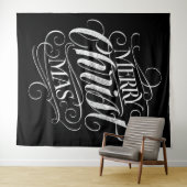 Merry CHRISTmas Religious Chalkboard Chalk Wandteppich (Beispiel (Horizontal))