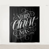 Merry CHRISTmas Religious Chalkboard Chalk Wandteppich (Vorderseite)
