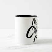 Merry CHRISTmas Religious Christlich Schwarz-weiß Zweifarbige Tasse (Mittel)