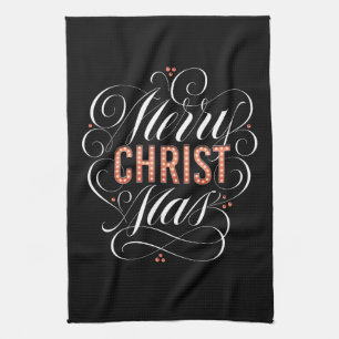 Merry CHRISTmas Religious Marquee Sign Calligraphy Geschirrtuch