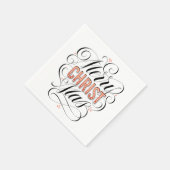 Merry CHRISTmas Religious Marquee Sign Calligraphy Serviette (Ecke)