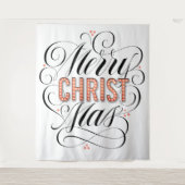Merry CHRISTmas Religious Marquee Sign Calligraphy Wandteppich (Vorderseite)