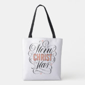 Merry CHRISTmas Religious Red Marquee Calligraphy Tasche (Rückseite)