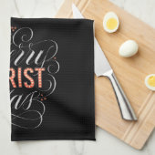 Merry CHRISTmas Religious Red Marquee Chalkboard Geschirrtuch (Viertel Falte)