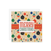 Merry Christmas Retro Christmas Card Mitteilungskarte (Vorderseite/Rückseite Beispiel)