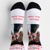 Merry Christmas retro Christmas tree kids photo na Socken (Oben)