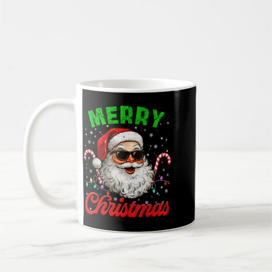 Merry Christmas Retro Cool Santa Candy Cane Xmas M Kaffeetasse (Links)