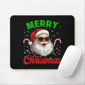 Merry Christmas Retro Cool Santa Candy Cane Xmas M Mousepad (Mit Mouse)