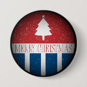 Merry Christmas Retro Patriotic Button (Vorderseite)
