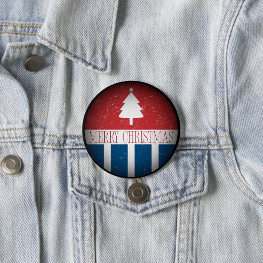 Merry Christmas Retro Patriotic  Button (Beispiel)