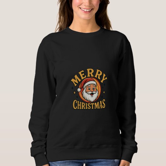 Merry Christmas Retro Santa Sweatshirt (Vorderseite)