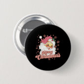 Merry Christmas Retro Tygraphy Santa Nk Hat T Shir Button (Vorne & Hinten)