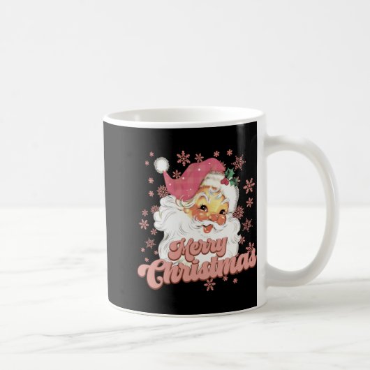 Merry Christmas Retro Tygraphy Santa Nk Hat T Shir Kaffeetasse (Rechts)