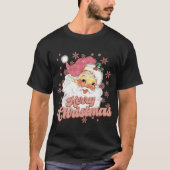 Merry Christmas Retro Tygraphy Santa Nk Hat T Shir T-Shirt (Vorderseite)