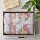 Merry Christmas Retro Typography Santa Pink Hat Seidenpapier (Geschenk)