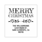 Merry Christmas Return Address Gummistempel (Prägung)