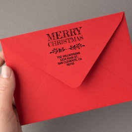 Merry Christmas Return Address Gummistempel