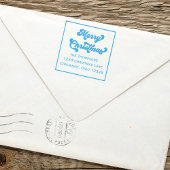 Merry Christmas Return Address Retro Typography Permastempel