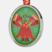 Merry Christmas Ribbon Geschenk Keepake (Runde) Ornament Aus Metall (Links)