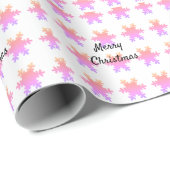 Merry Christmas Rose Gold Pink Snowflake Patterns Geschenkpapier (Rolleneckpunkt)