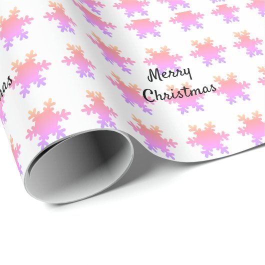 Merry Christmas Rose Gold Pink Snowflake Patterns Geschenkpapier (Rolleneckpunkt)