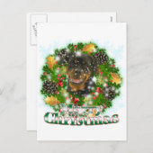 Merry Christmas Rottweiler Feiertagspostkarte (Vorne/Hinten)