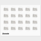 MERRY CHRISTMAS ROUND INDIVIDUELLE NAME STICKER (Blatt)