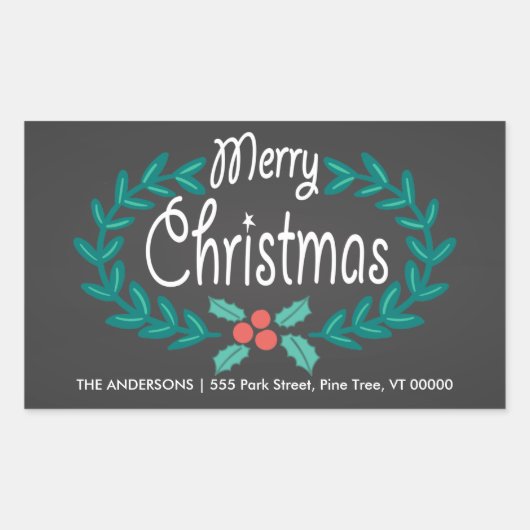 MERRY CHRISTMAS RÜCKSENDEADRESSE STICKERS (Vorderseite)