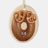 Merry Christmas Rudolph Reindeer Donut Keramik Ornament (Rechts)