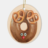 Merry Christmas Rudolph Reindeer Donut Keramik Ornament (Links)