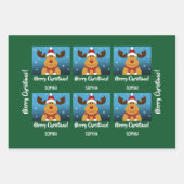 Merry Christmas Rudolph Reindeer Personalisierter  Geschenkpapier Set (Vorderseite 3)