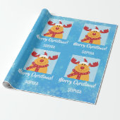 Merry Christmas Rudolph Reindeer Personalize Name Geschenkpapier (Ungerollt)