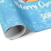 Merry Christmas Rudolph Reindeer Personalize Name Geschenkpapier (Rolleneckpunkt)