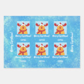 Merry Christmas Rudolph Reindeer Personalize Name Geschenkpapier Set (Vorderseite 3)